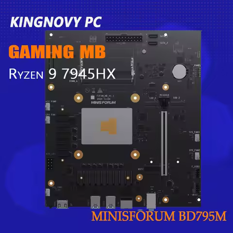 MINISFORUM Motherboard BD795M M-ATX Motherboard, AMD Ryzen 9 7945HX 2X SATA3.0 HDD/SSD Slots DDR5 8K