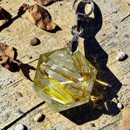 NO.40 收藏等級 純天然 鈦晶 靈擺 項鍊 吊墜 六芒星 金鈦晶 墜子