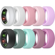 10 Pack Cover for Oura Ring Gen 4/4 Ceramic/Oura Gen 3/ULTRAHUMAN Ring AIR, Anti-Scratch Elastic Sil