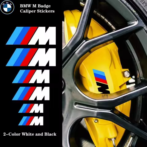 6PCS Car Brake Caliper Stickers Heat Resistant Decoration PVC Decals For Bmw M Performance M3 M5 M6 