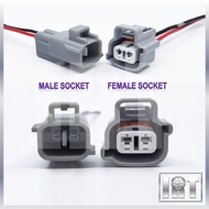 2 Pin Bumper Signal Bulb Wiper Windshield Screen Washer Motor Pump Socket Corolla AE101 Myvi Avanza 