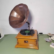 Unused Indian Square Base Retro Loudspeaker Hand-Cranked Gramophone Vinyl Record Player 78 Rpm Funct