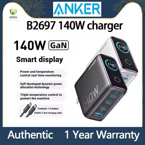 Brand New ! Anker B2697 140W GaN high-power charger PD multi port fast charging 4-Port, PD 3.1 with 