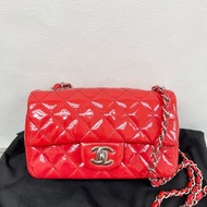 Chanel cf 20 / flap bag mini 漆皮迷你經典翻蓋包 紅色