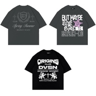 HRX - OVERSIZE GRAPHIC T-SHIRT 'GREY COLLECTION 24S COMBED COTTON/