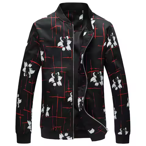 New Men's Printed Casual Plus Size Jacket, Plus Size Jacket