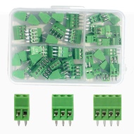 50PCS KF128 Pitch 2.54mm PCB Mini Mount Screw Terminal Block Connector,Straight Pin 2P 3P 4P Termina
