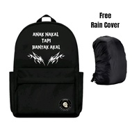 AMORS Men's and Women's Backpacks with Cool Words, NAUGHTY BUT MANY AKAL 666, free stickers