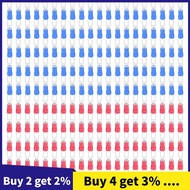 200pcs 16-14 AWG Red Blue Wire Connector Insulated Fork Terminal #4