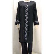 Jubah Seluar Mini Jubah Hitam Muslimah Sulam Embroidery 8587