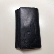 ［二手］Playboy 真皮製 鑰匙包 黑色 絕版品 包包 皮夾 卡夾小包 手拿包 肩背包 後背包 旅行包 運動包 錢包