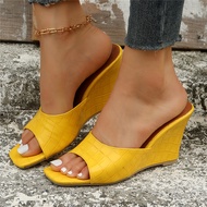 Fashion Women Wedge Heels 3.93 Inches Beautiful Rhombic Pattern Sandals (Size 35-43)