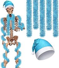 Cozypower 3 Pcs 12 ft Skeleton Costume Accessories Includes Christmas Giant Santa Hat and 2 Pcs Meta