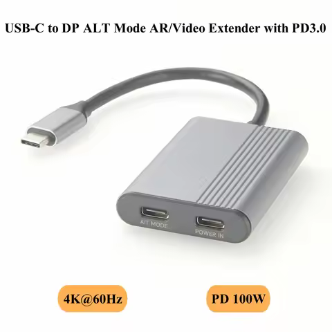 2-In-1 USB-C Hub, USB-C to 4K@60Hz DP ALT Mode Video Extender with 100W PD3.0, USB-C Power and Data 