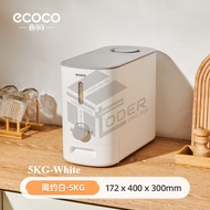 LODER ECOCO Kotak Penyimpanan Beras Rumah 10kg/5KG - Tong Beras Tertutup Kelembapan Kalis Serangga d