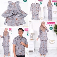 BAJU KURUNG COTTON SEDONDON FAMILY GREY | KURUNG KEDAH | KURUNG RIAU | KURUNG MINI | KURUNG MODEN | 