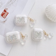 Glitter Bow Suitable for Apple AirPods 1/2 Generation Bluetooth Earphone Protective Case Pro3 Apple 