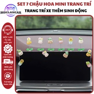 XO Set of 7 Mini Spring-loaded Flower Pots to Decorate Car Dashboards to Decorate Cars More Vivid an