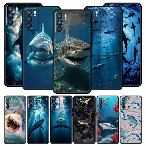 Shark Phone Case For Oppo Reno14 Reno13 Reno12 11 F 10 Find X5 X9 Pro A54 5G A53 A9 A16 A78 4G A80 A