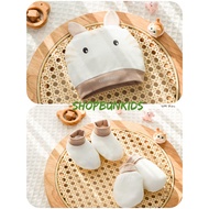 Hat Set & UALA gloves & ROGO newborn bamboo fiber 0-3M