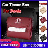 High quality Leather Car Seat Back Tissue Case Car Tissue Box Holder Multifunctional creative hanging tissue storage bag Car Dedicated Auto Chair Back Tissue Case For Honda Civic City CR-V Jazz Accord Odyssey Brio Mobilio Fit HR-V Pilot Shuttle Legend CR-