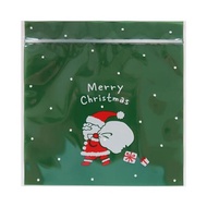 日本 indigo 聖誕夾鏈袋/ S/ 聖誕老人/ 綠色