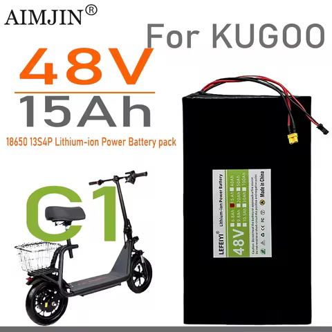 Li-ion battery pack 48V 13S4P 15AH For Kugoo C1 plus/C-seat electric scooter/kugoo jilong/kugoo/adul