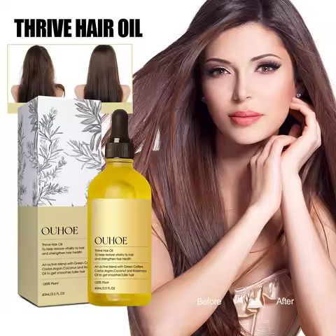 Ouhoe 60ml Rosemary Hair Oil Nourishing Scalp Treatment for Thicker Stronger Hair Reduces Breakage S