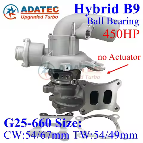 Hybrid B9 Ball Bearing Turbocharger 450HP G25-660 Size 06L145722C 06L145722B 06L145702B Turbine 06L1
