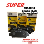 PERODUA ATIVA 1.0 ,ALZA D27A 2022- FRONT CERAMIC BRAKE PADS BEST FORM PN354M-00（kurang habuk）
