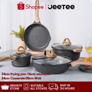 JEETEE 7PCS Non Stick Cookware Set Granite Pan Set Induction periuk batu granite original set PFOA &