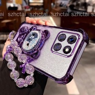 Case for Honor X6 X6C X6b X6a  Four corner anti fall protective case with quicksand folding bead bea
