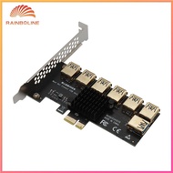PCI-E 1x 1 to 7 Riser Card Adapter Multiplier Hub Connector PCI-Express Hub Connector PCI-Express He