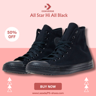 สุดเท่ Converse all star high super black OST66152-1351-1-37 รองเท้าผ้าใบคอนเวิร์ส หุ้มข้อ สีดำ