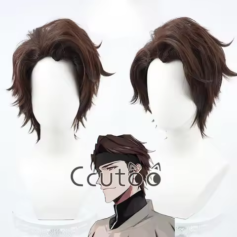 ccutoo wig Aizen Sousuke Brown Short Synthetic Cosplay Wig Anime Synthetic Men Halloween Party Hair
