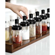 Kitchen SPICE BOTTLE Glass Oil Salt Sugar Pepper Kitchen SPICE BOTTLE Glass Spoon Honey Brush Kitchen SPICE Holder Salt Spoon/SPICE BOTTLE Multipurpose Multifunction