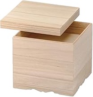 J-kitchens Excursion Lunch Box, Made in Japan, 3 Tiers, Wooden, 6.5 Inches, Paulownia Decorated Feet