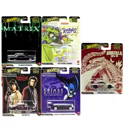 Original Premium Pop Culture Hot Wheels Automobile Alloy Batmobile Wagon BMW Nissan Skyline Continen
