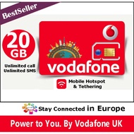 Europe Travel Sim Card 20GB Data (3G/4G) Call+SMS UK France Swiss Germany Czech Italy Switzeland