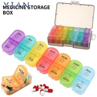 XIANEE Pill Box Rainbow Color 7 Days AM PM Morning and Night Medicine Dispenser
