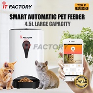 IT FACTORY 720P HD Smart Automatic Pet Feeder 4.5L Wifi Dogs Cat Smartphone App Pet Dog Cat Feeder M