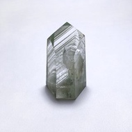 天然礦石 千層綠幽靈晶中晶 水晶柱