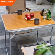 ThaiTeeMall-โต๊ะพับได้ โต๊ะแคมป์ปิ้ง Folding Table สีลายไม้และสีขาว เหมาะสำหรับ ปาร์ตี้แคมป์ปิ้ง WH