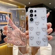 Silver Heart Glitter Case ALL PHONE TYPES TPU Samsung A56 A36 A35 A25 A55 S25e S25 Ultra S24 S23 S25
