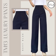 TM13 กางเกงทรงกระบอกกลาง ซิปหลัง LUXURY PANTS งานตัด VILA