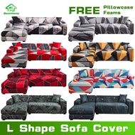 (2 Pcs Sofa Cover Set)L Shape Sofa Cover Set Stretchable L Shape Sofa Set Cover Corner Sofa Cover So