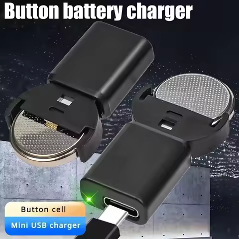Type C Rechargeable Fast Charger For LIR2032 LIR1632 LIR2025 LIR2025 LIR2016 LIR2032H Li-ion Coin Bu