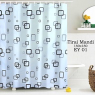 BAI CHUAN Bathroom Curtain / Shower Curtain Size 180x180 Cm - EY-01