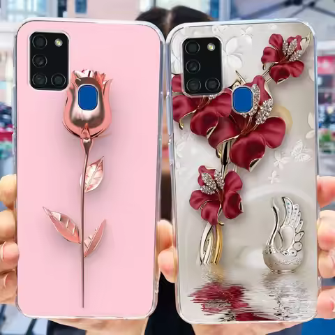 For Samsung Galaxy A21s Case Samsung A21 A21s SM-A217F A215F Elegant Printing Soft Silicone TPU Phon