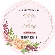 [BELI 1000PCS + FREE 50PCS] STICKER CUSTOM KAHWIN/DOORGIFT/EVENT